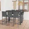 Image de vidaXL Ensemble de bar d'extérieur 7 pcs coussins anthracite Rotin