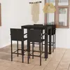 Image de vidaXL Ensemble de bar d'extérieur 5 pcs accoudoir Résine tressée Noir