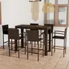 Image de vidaXL Ensemble de bar d'extérieur 7 pcs accoudoir Poly rotin Marron
