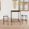 Image de vidaXL Ensemble de bar de jardin 3 pcs coussins Résine tressée Marron