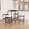 Image de vidaXL Ensemble de bar de jardin 5 pcs coussins Résine tressée Marron
