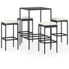 Image de vidaXL Ensemble de Bar de Jardin 5 pcs et Coussins Table et Chaises de Patio Salon de Jardin Mobilier de Terrasse Extérieur Résine Tressée Noir
