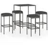 Image de vidaXL Ensemble de Bar de Jardin 5 pcs et Coussins Table et Chaises de Patio Salon de Jardin Mobilier de Terrasse Extérieur Résine Tressée Gris