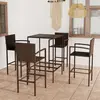 Image de vidaXL Ensemble de bar de jardin 5 pcs Résine tressée Marron