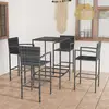 Image de vidaXL Ensemble de bar de jardin 5 pcs Résine tressée Gris