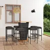 Image de vidaXL Ensemble de bar de jardin 9 pcs et coussins Résine tressée Gris