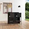 Image de vidaXL Ensemble de bar de jardin avec coussins 3 pcs Noir