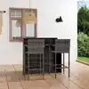 Image de vidaXL Ensemble de bar de jardin 3 pcs Gris