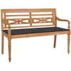 Image de vidaXL Banc Batavia avec coussin anthracite 120 cm Bois de teck massif