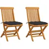 Image de vidaXL Chaises de jardin et coussins anthracite lot de 2 Bois de teck