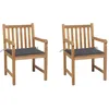Image de vidaXL Lot de 2 Chaises de Jardin avec Coussins, Sièges de Terrasse, Chaises de Salle à Manger, Meubles de Patio Extérieur, Anthracite Bois de Teck