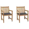 Image de vidaXL Chaises de jardin lot de 2 et coussins anthracite Bois de teck