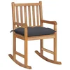 Image de vidaXL Chaise à Bascule avec Coussin Fauteuil de Jardin Chaise à Bascule de Patio Terrasse Extérieur Salon Anthracite Bois de Teck Solide