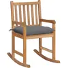 Image de vidaXL Chaise à bascule avec coussin gris Bois de teck solide