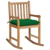 Image de vidaXL Chaise à Bascule avec Coussin Fauteuil de Jardin Chaise à Bascule de Patio Terrasse Extérieur Salon Vert Jardin Bois de Teck Solide