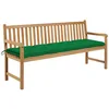 Image de vidaXL Banc de Jardin avec Coussin Banc de Terrasse Banc de Patio Meuble de Jardin Meuble d'Extérieur Vert 175 cm Bois de Teck Massif