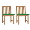 Image de vidaXL Lot de 2 Chaises de Jardin avec Coussins, Sièges de Terrasse, Chaises de Salle à Manger, Meubles de Patio Extérieur, Bois de Teck Massif