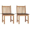 Image de vidaXL Lot de 2 Chaises de Jardin avec Coussins, Sièges de Terrasse, Chaises de Salle à Manger, Meubles de Patio Extérieur, Bois de Teck Massif