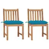 Image de vidaXL Chaises de jardin lot de 2 avec coussins Bois de teck massif