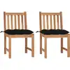 Image de vidaXL Chaises de jardin lot de 2 avec coussins Bois de teck massif