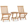 Image de Ensemble à manger d extérieur pliable avec coussin 3 pcs Teck