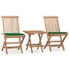 Image de Ensemble à manger d extérieur pliable avec coussin 3 pcs Teck