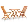 Image de Ensemble de bistro 3pcs avec coussins beige Bois de teck massif