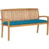 Image de vidaXL Banc de jardin empilable et coussin 159 cm Bois de teck massif
