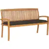 Image de vidaXL Banc de jardin empilable et coussin 159 cm Bois de teck massif