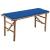 Image de vidaXL Banc de Jardin Pliable avec Coussin Banc de Terrasse Meuble de Jardin Banc de Patio Meuble d'Extérieur Arrière-Cour 118 cm Bambou