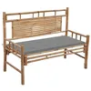 Image de Banc de jardin avec coussin 120 cm Bambou