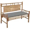 Image de vidaXL Banc de jardin avec coussin 120 cm Bambou