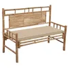 Image de Banc de jardin avec coussin 120 cm Bambou