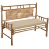 Image de vidaXL Banc de jardin avec coussin 120 cm Bambou