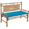 Image de vidaXL Banc de jardin avec coussin 120 cm Bambou
