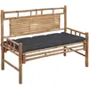 Image de vidaXL Banc de jardin avec coussin 120 cm Bambou