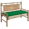 Image de vidaXL Banc de Jardin avec Coussin Banc de Terrasse Meuble de Jardin Banc de Patio Banc de Parc Meuble d'Extérieur Arrière-Cour 120 cm Bambou