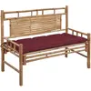 Image de vidaXL Banc de jardin avec coussin 120 cm Bambou