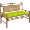 Image de vidaXL Banc de jardin avec coussin 120 cm Bambou