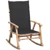 Image de vidaXL Chaise à bascule avec coussin Bambou