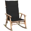 Image de vidaXL Chaise à bascule avec coussin Bambou