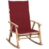 Image de vidaXL Chaise à Bascule avec Coussin Chaise à Bascule de Jardin Fauteuil à Bascule de Terrasse Fauteuil de Patio Extérieur Véranda Bambou