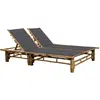 Image de vidaXL Chaise longue pour 2 personnes avec coussins Bambou
