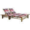 Image de vidaXL Chaise Longue pour 2 Personnes avec Coussins Chaise Longue de Patio Bain de Soleil de Jardin Transat de Terrasse Piscine Extérieur Bambou