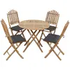 Image de vidaXL Ensemble à manger d'extérieur pliable 5pcs avec coussins Bambou