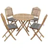 Image de vidaXL Ensemble à manger d'extérieur pliable 5pcs avec coussins Bambou