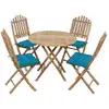 Image de vidaXL Ensemble à manger d'extérieur pliable 5pcs avec coussins Bambou