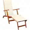 Image de vidaXL Chaise longue d'extérieur repose-pied et coussin Acacia solide