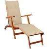 Image de vidaXL Chaise longue d'extérieur repose-pied et coussin Acacia solide