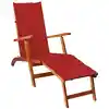 Image de vidaXL Chaise longue d'extérieur repose-pied et coussin Acacia solide